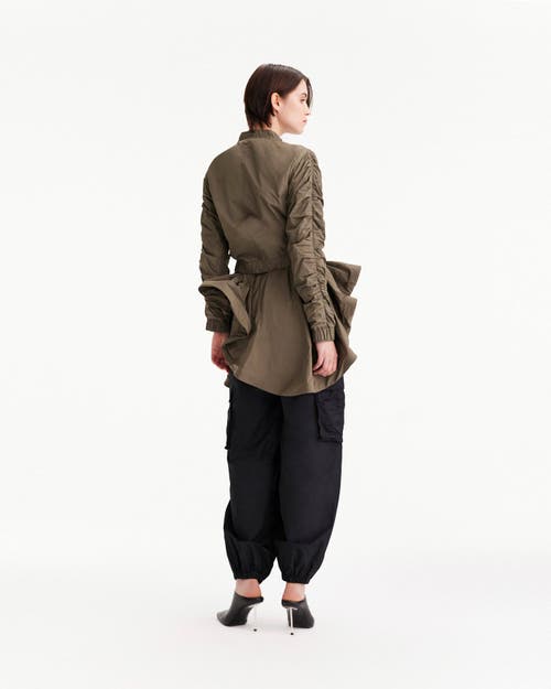 Theo The Label Theia Taffeta Cargo Pant In Army