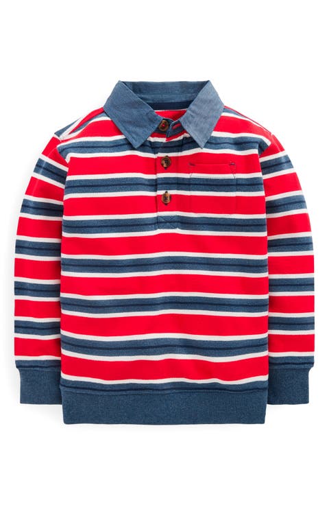 Kids' Collared Striped Sweatshirt
