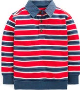 Mini Boden Kids' Collared Striped Sweatshirt