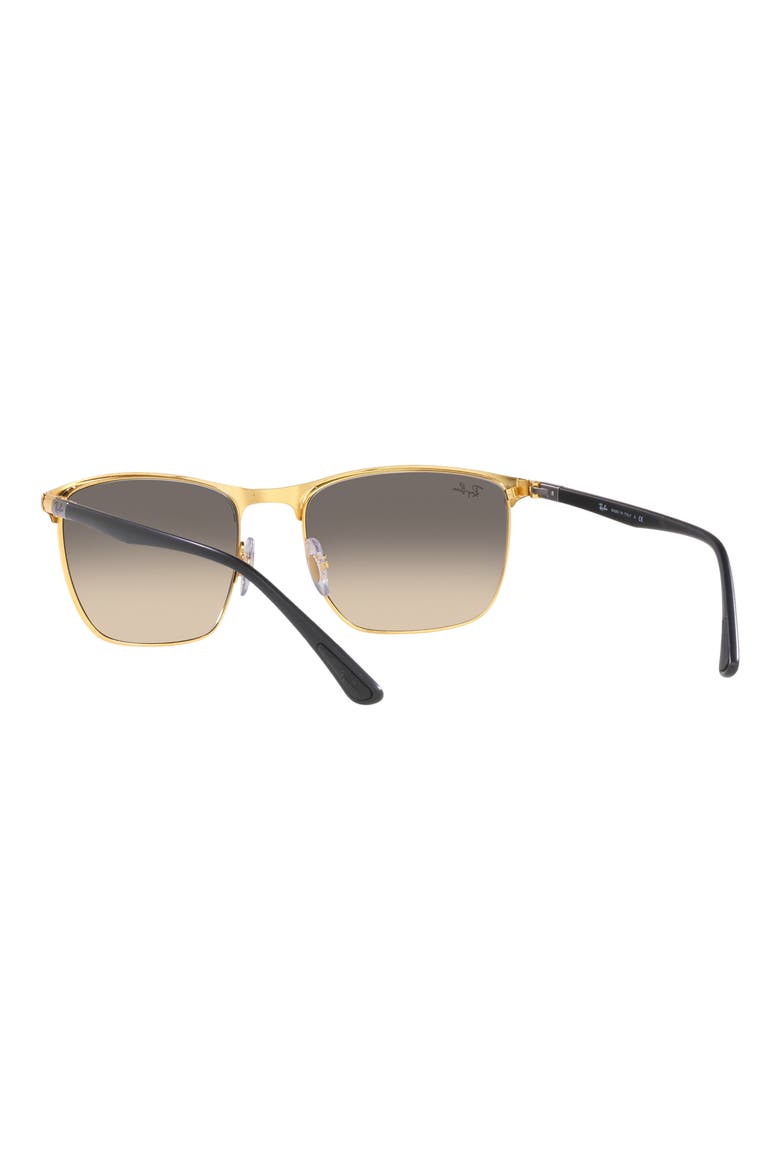 57mm Gradient Square Sunglasses, Alternate, color, BLACK