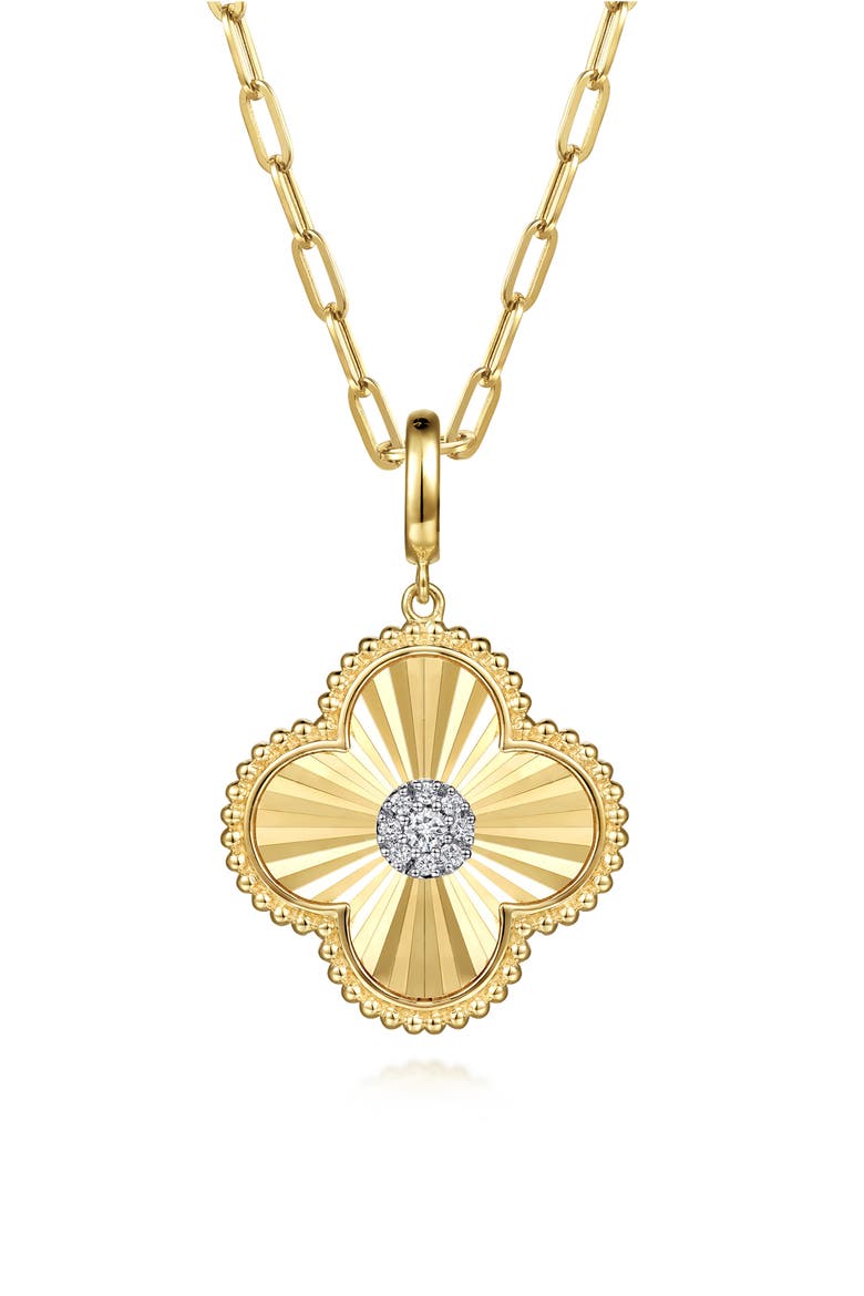 Bujukan 14k Gold Diamond Clover Charm, Alternate, color, 14K YELLOW GOLD