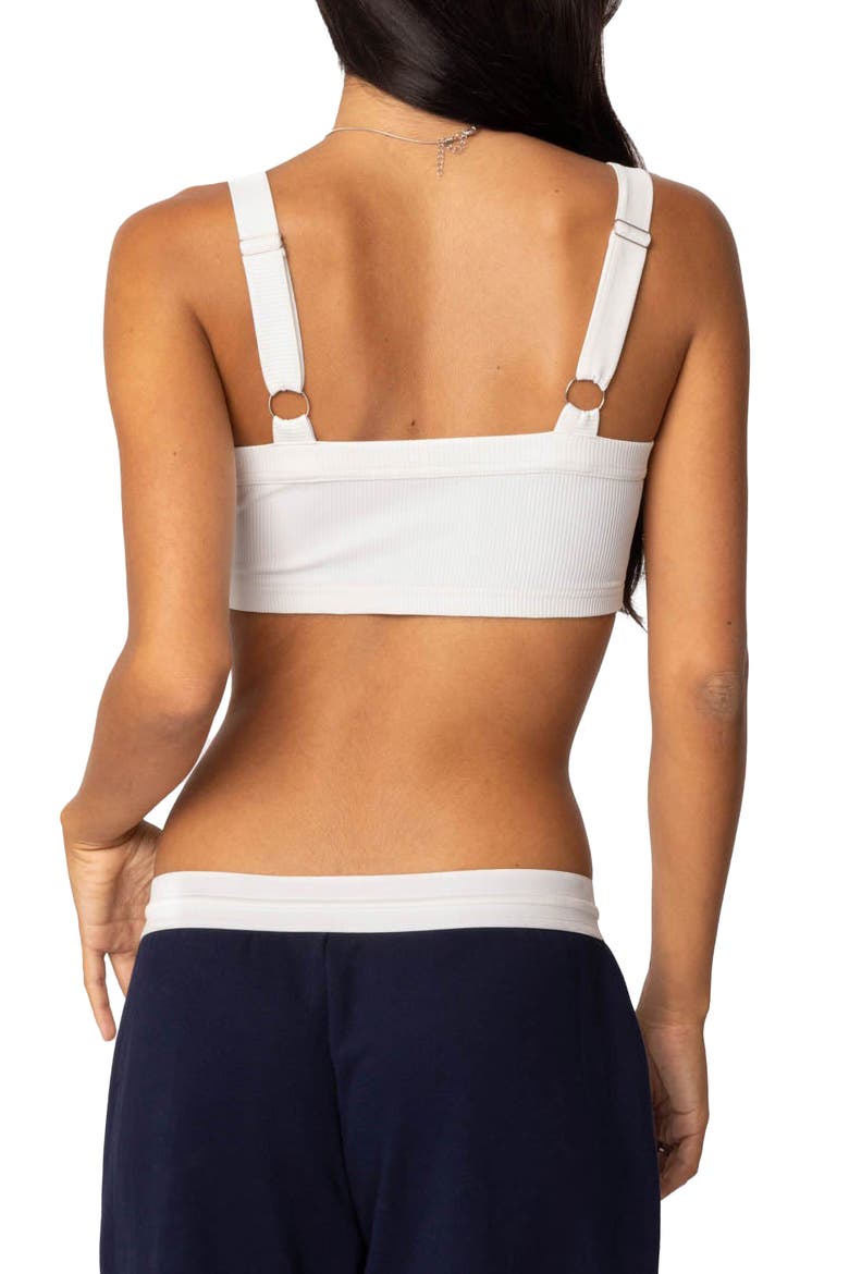 Sariah Rib Crop Top, Alternate, color, WHITE