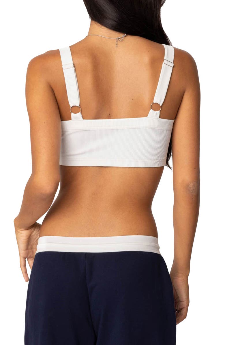 EDIKTED Sariah Rib Crop Top, Alternate, color, White