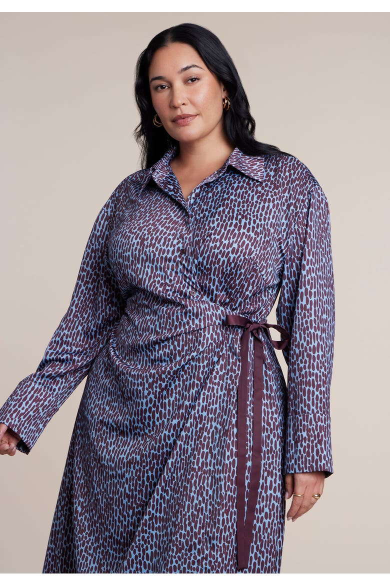 Wrap Detail Maxi Dress, Alternate, color, DOTS OF BURGUNDY