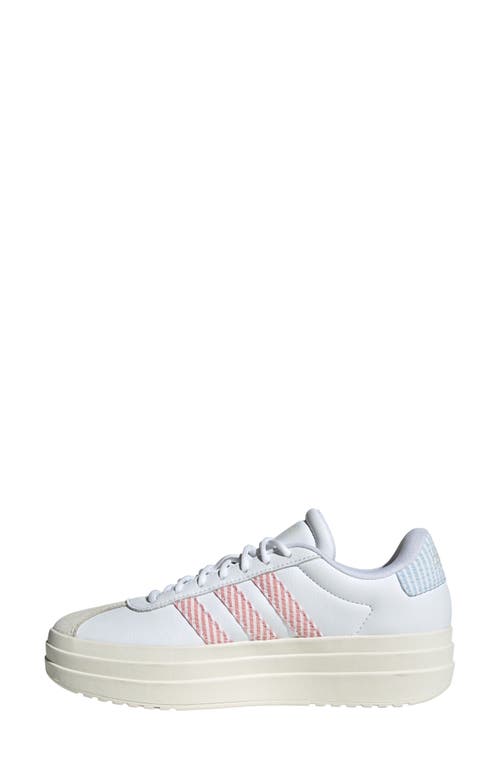 Adidas Originals Adidas Vl Court Bold Platform Sneaker In White/preloved Scarlet/blue