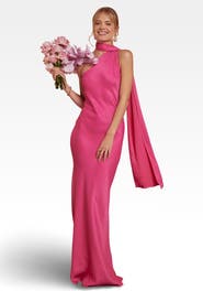 Maids to Measure Cressida Satin Asymmetric Dress