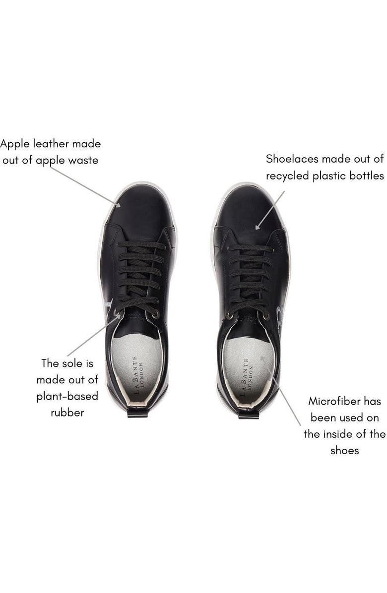 LaBante London LB Black Apple Leather Sneakers for Women, Alternate, color, Black