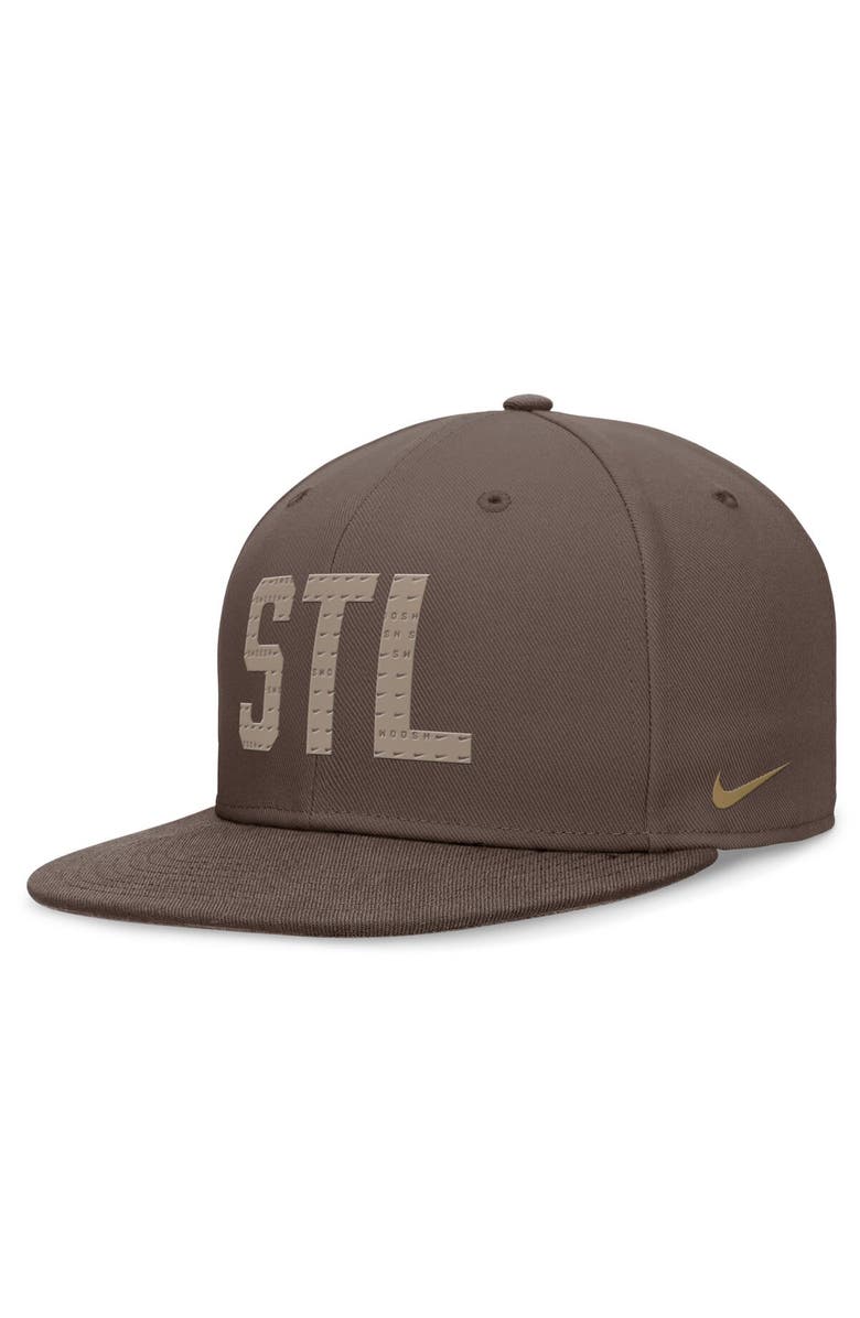 Nike Men's Nike Brown St. Louis Cardinals Statement Ironstone Performance True Fitted Hat, Alternate, color, 