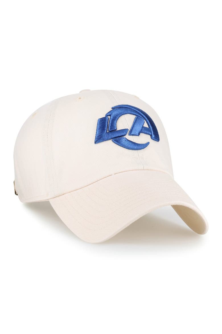 Men's '47  Natural Los Angeles Rams Clean Up Adjustable Hat, Alternate, color, Natural
