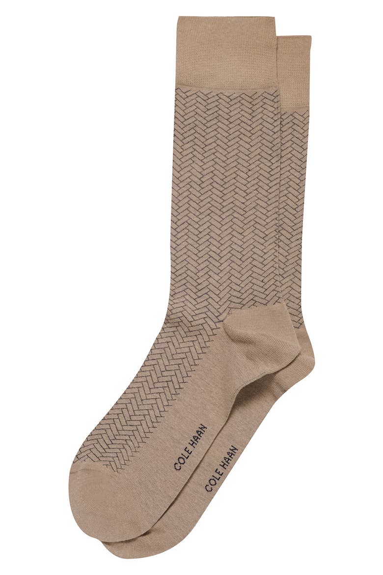 Geometric Dress Socks, Main, color, DUNE