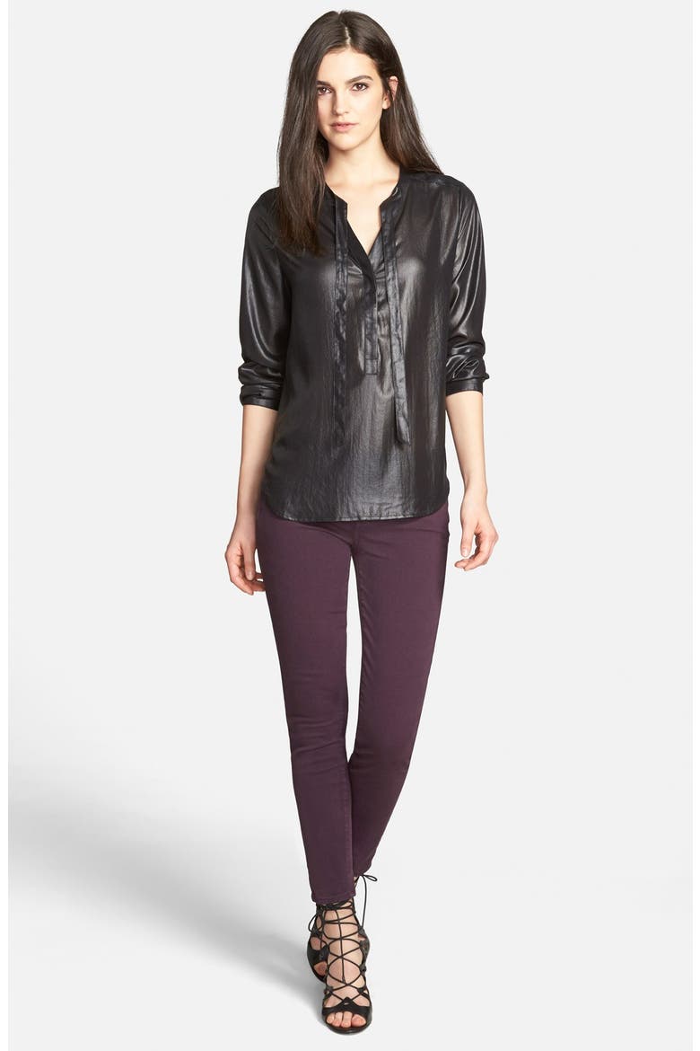 Neck Tie Blouse, Alternate, color, BLACK