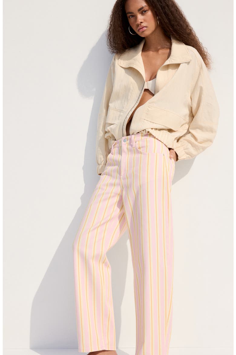 Stripe Balloon Jeans, Alternate, color, PALE PINK