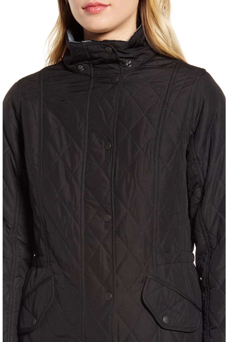 Millfire Diamond Hooded Quilted Jacket, Alternate, color, BLACK/ JUNIPER TARTAN