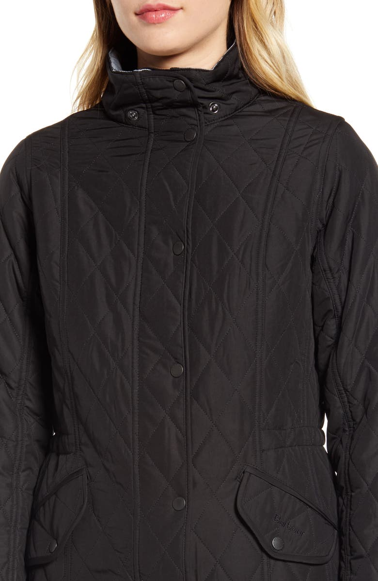 Barbour Millfire Diamond Hooded Quilted Jacket, Alternate, color, 