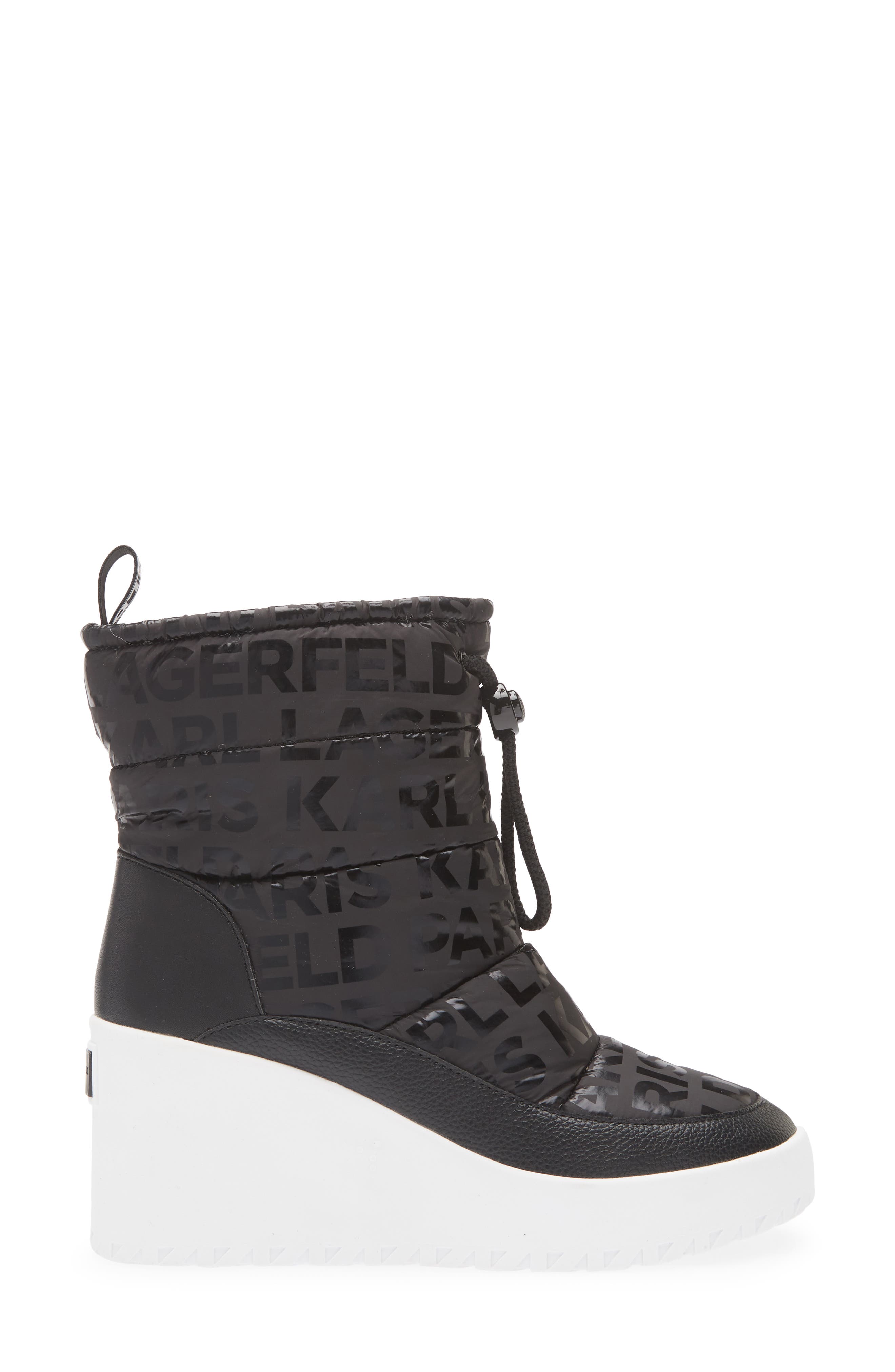 KARL LAGERFELD PARIS Bronwyn Wedge Boot, Alternate, color, Black