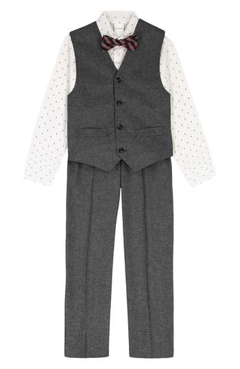 Van Heusen Kids' Dress Shirt, Pants, Vest & Bow Tie Set In Multi