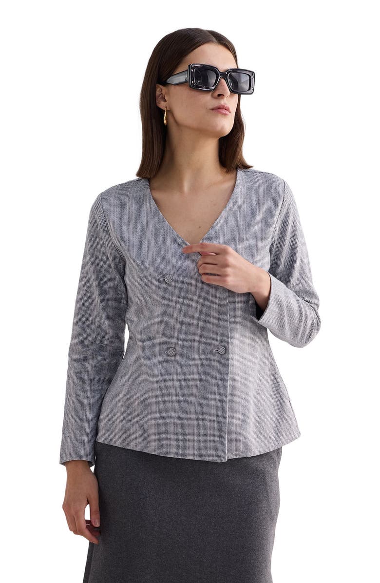 Reistor Fitted Cotton Tweed Jacket, Alternate, color, Steel Breeze