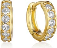 House of Frosted Phoebe White Topaz Huggie Hoop Earrings