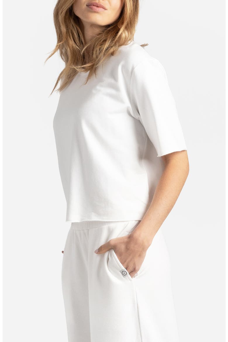 Light French Terry T-Shirt, Alternate, color, OFF WHITE