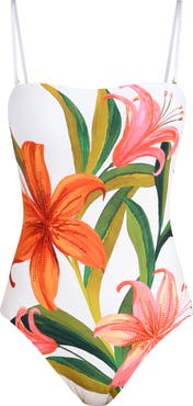La Blanca Jungle Blossoms Beaded One-Piece Swimsuit
