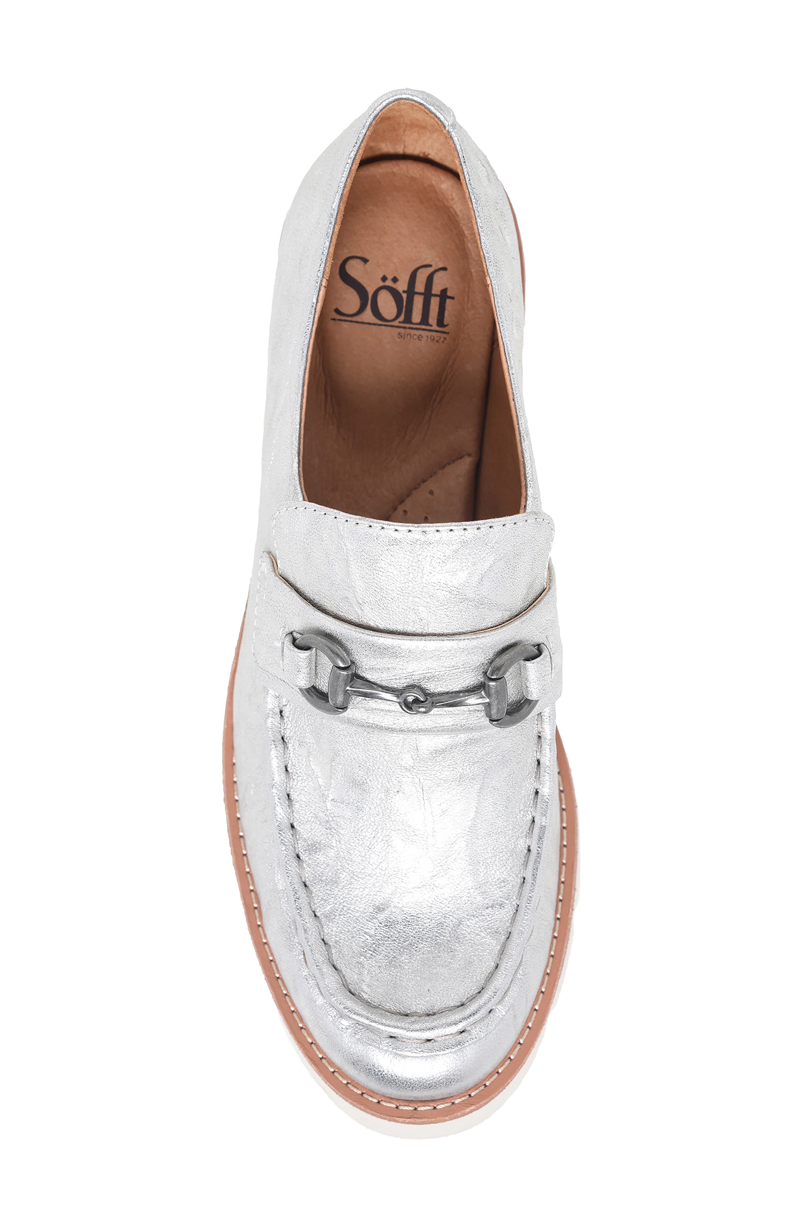 Söfft Prewitt Horsebit Loafer, Alternate, color, Silver