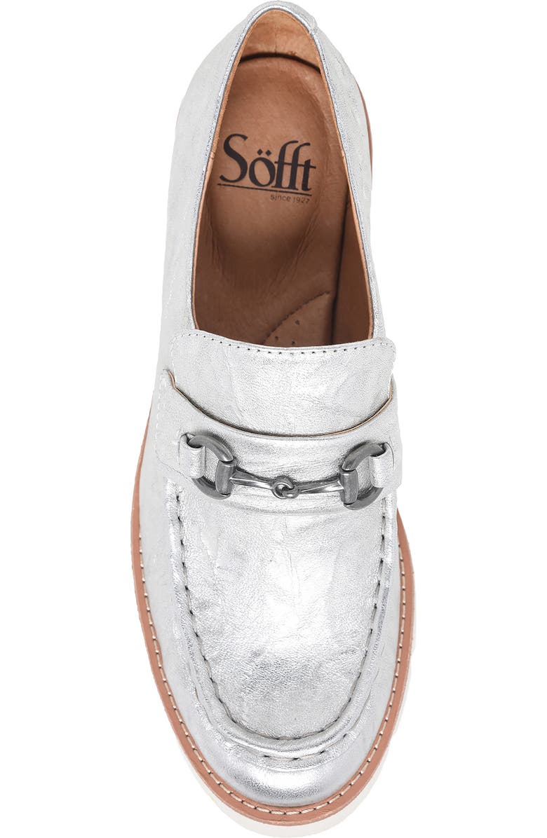Söfft Prewitt Horsebit Loafer, Alternate, color, Silver