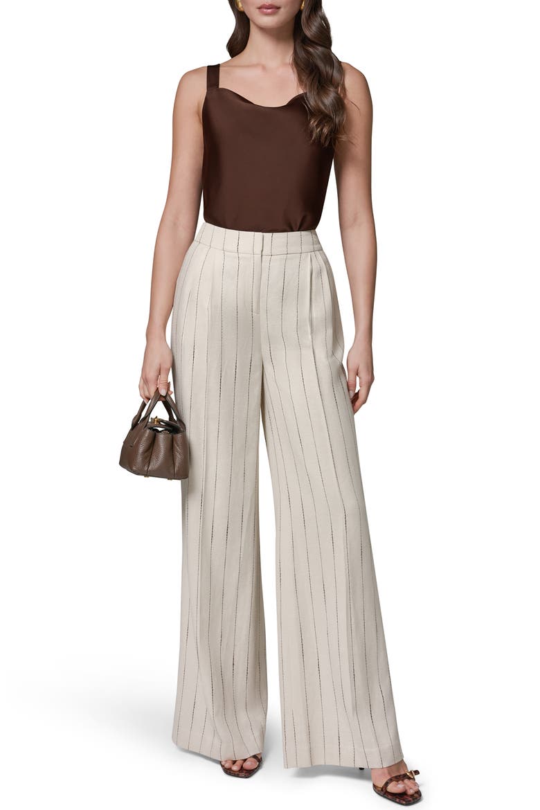 High Waist Wide Leg Pants, Alternate, color, FLAX/ CANYO