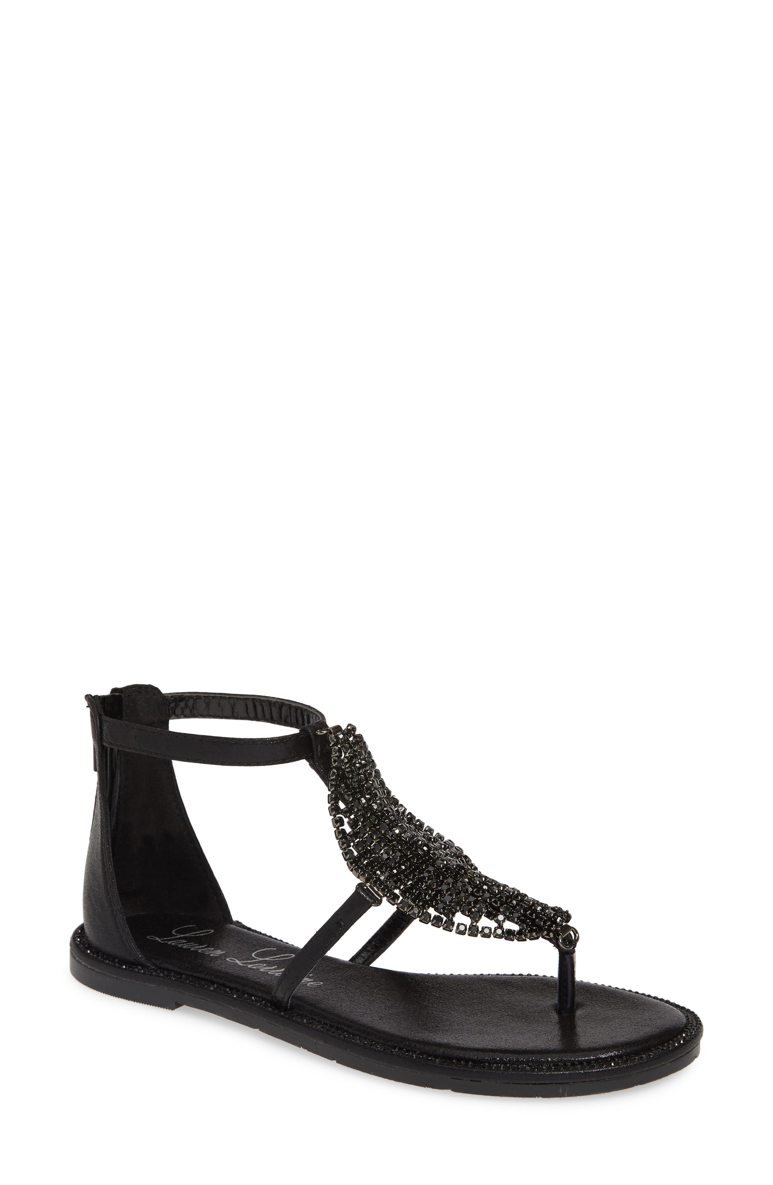 Lauren Lorraine Faye Crystal Embellished Sandal, Main, color, 