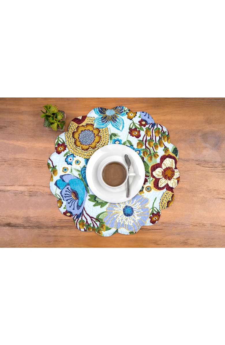 C&F Home Calanthe Round Set of 6 Placemats 17", Alternate, color, Green