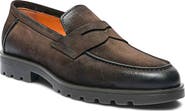 Santoni Leather Penny Loafer