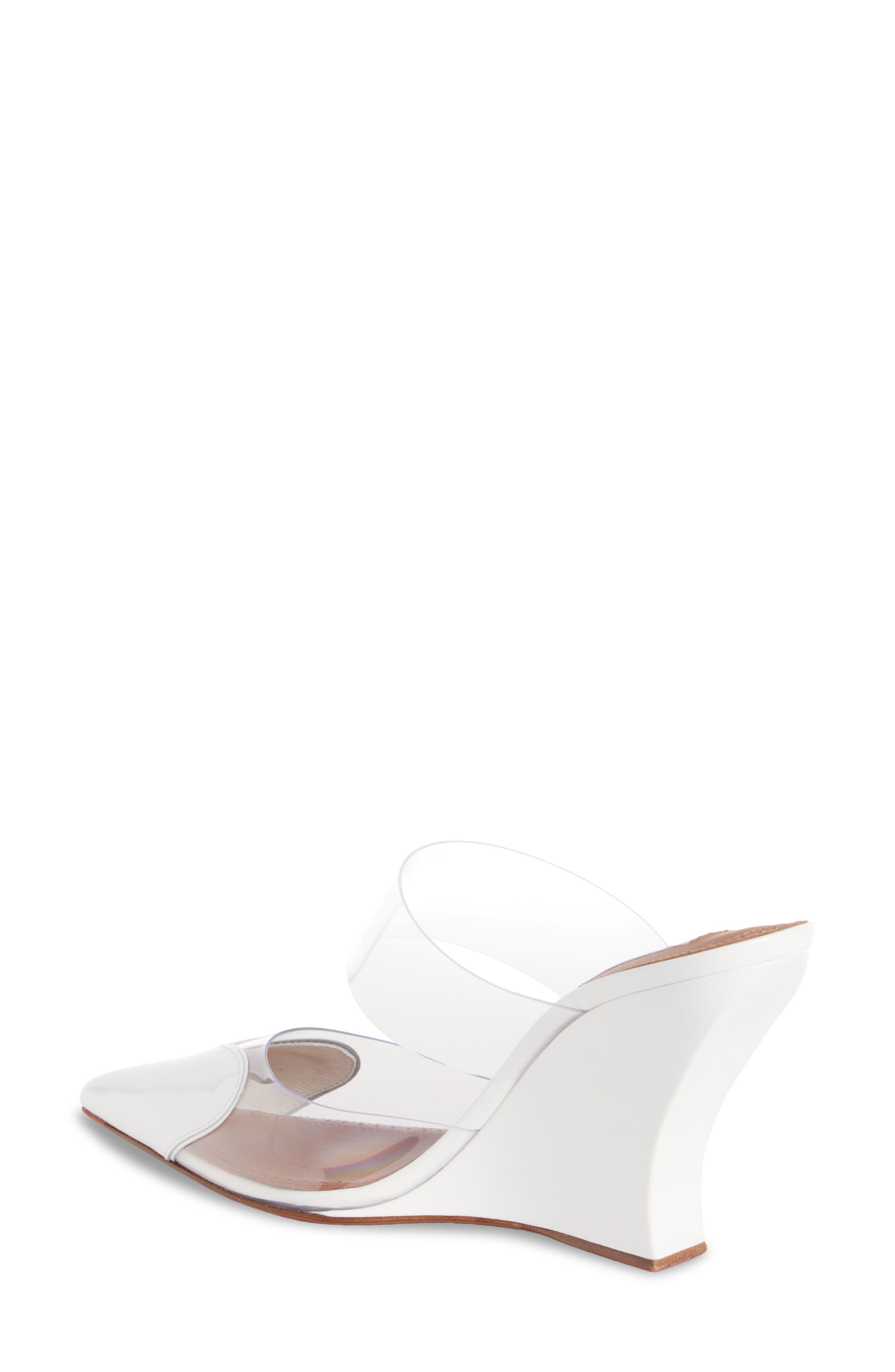Heart Pointed Toe Wedge Mule, Alternate, color, BLANC OPTIQUE