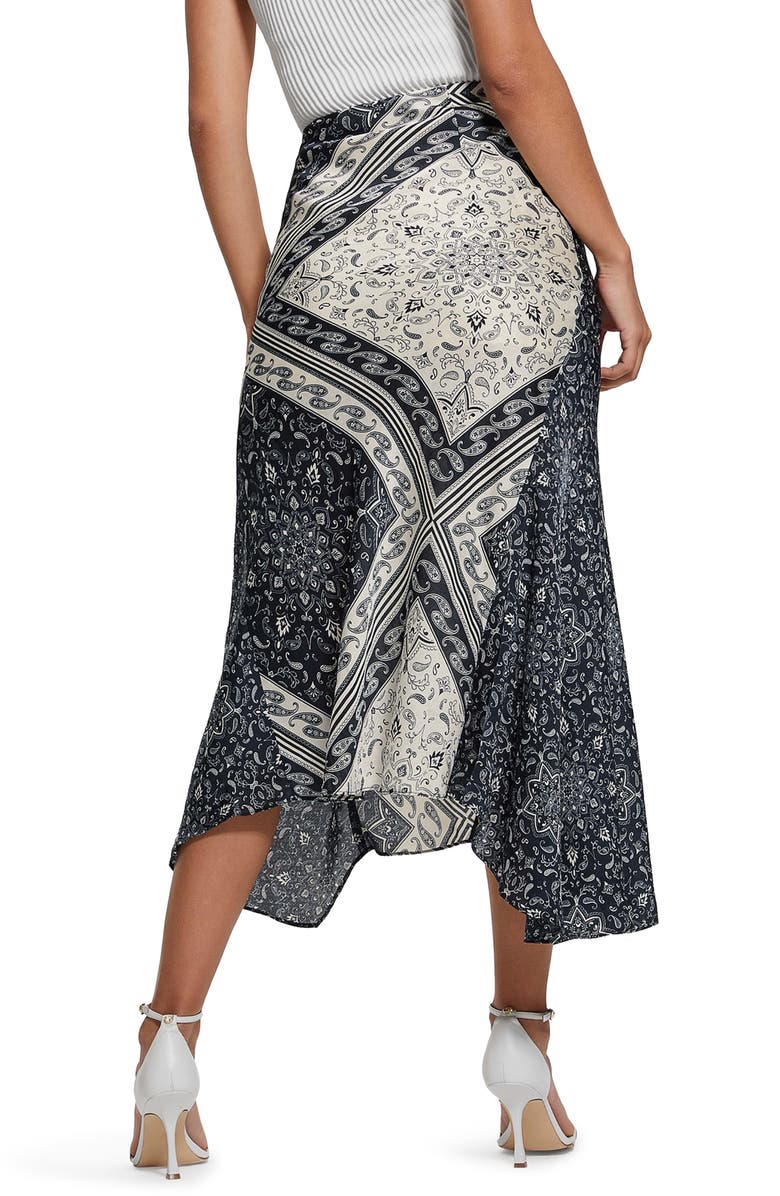 GUESS Katrina Scarf Print Asymmetric Skirt, Alternate, color,