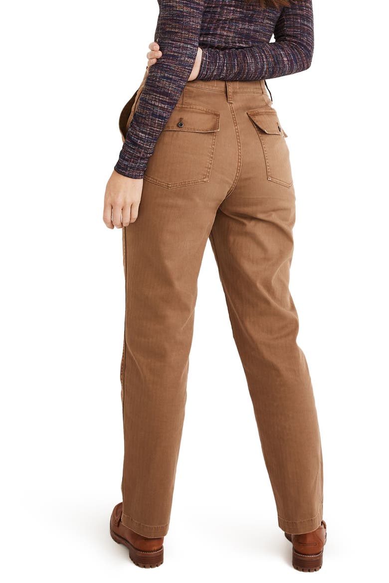 The Curvy Perfect Straight Workwear Pants, Alternate, color, WEATHERED WALNUT