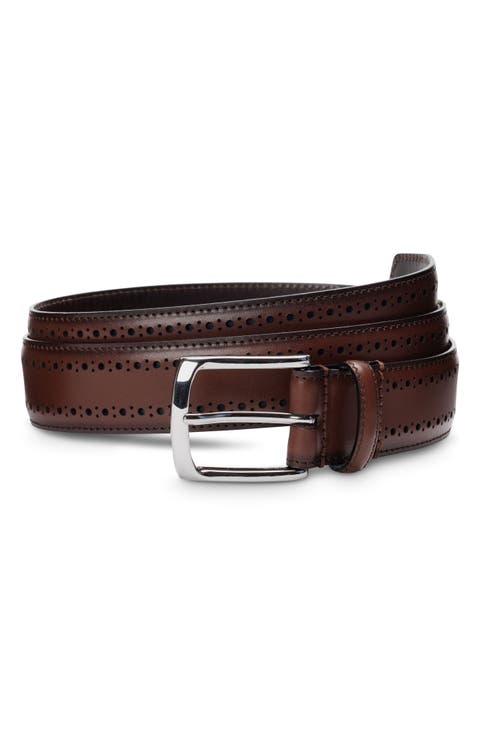 Manistee Brogued Leather Belt