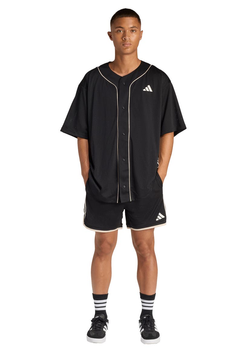 Stadium Buttoned Jersey, Alternate, color, BLACK/ LINEN/ OFF WHITE