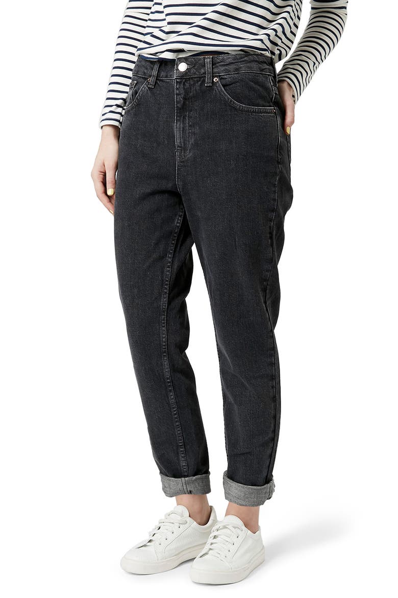 Mom Jeans, Main, color, WASHED BLACK