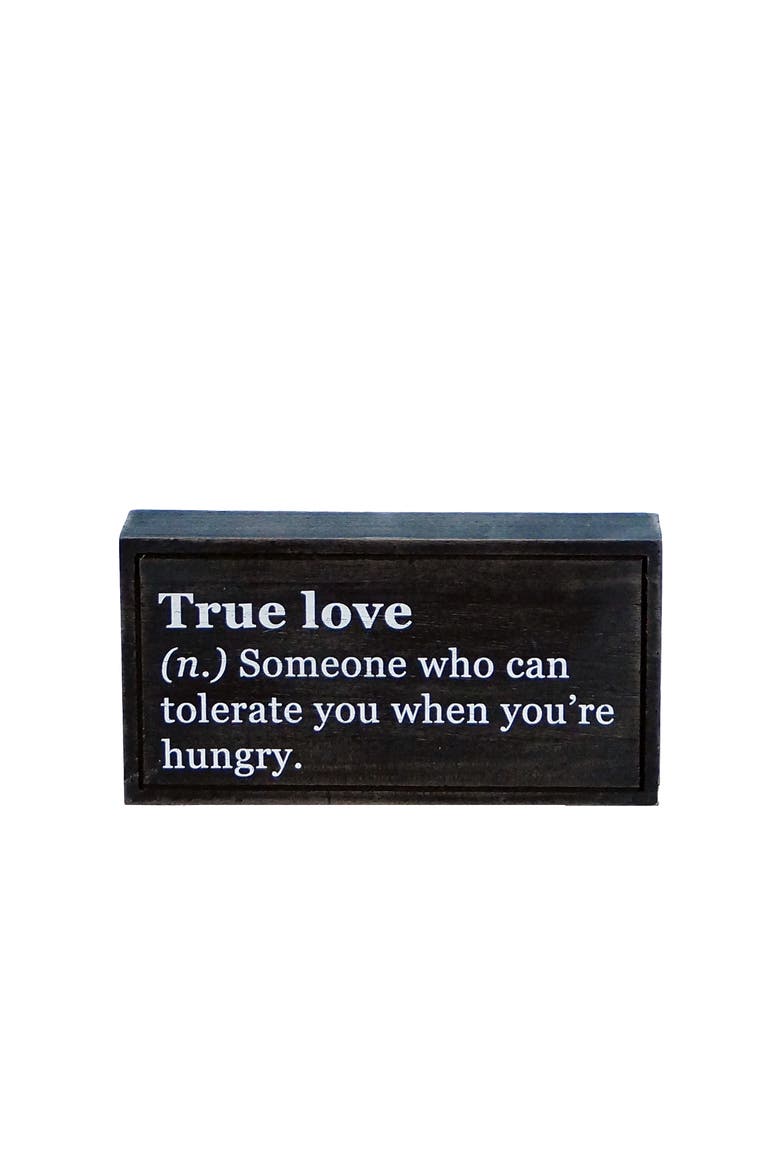 Funny True Love Tabletop Sign, Main, color, Black