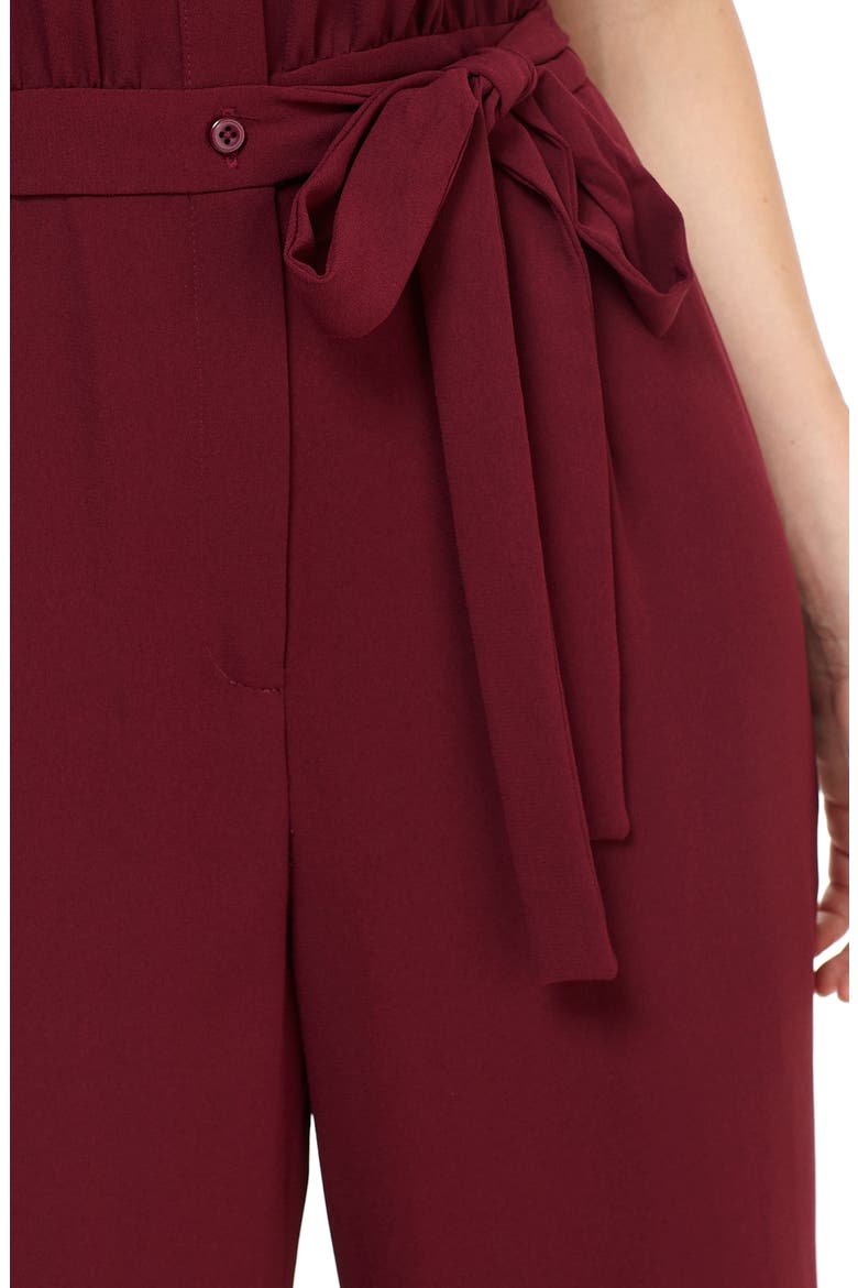 Button Front Crepe Jumpsuit, Alternate, color, PORT