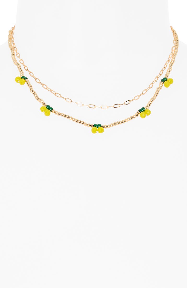 Leith Pack of 2 Assorted Necklaces, Alternate, color, Yellow Multi- Gold
