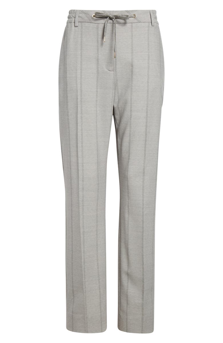Eleventy Stripe Stretch Wool Flannel Narrow Leg Pants, Alternate, color, Light Gray Melange