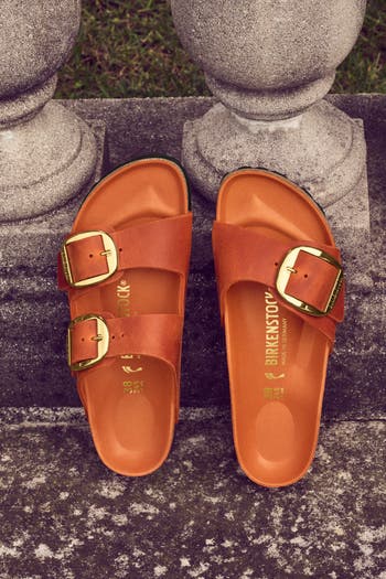 Arizona Big Buckle Genuine Shearling Lined Sandal