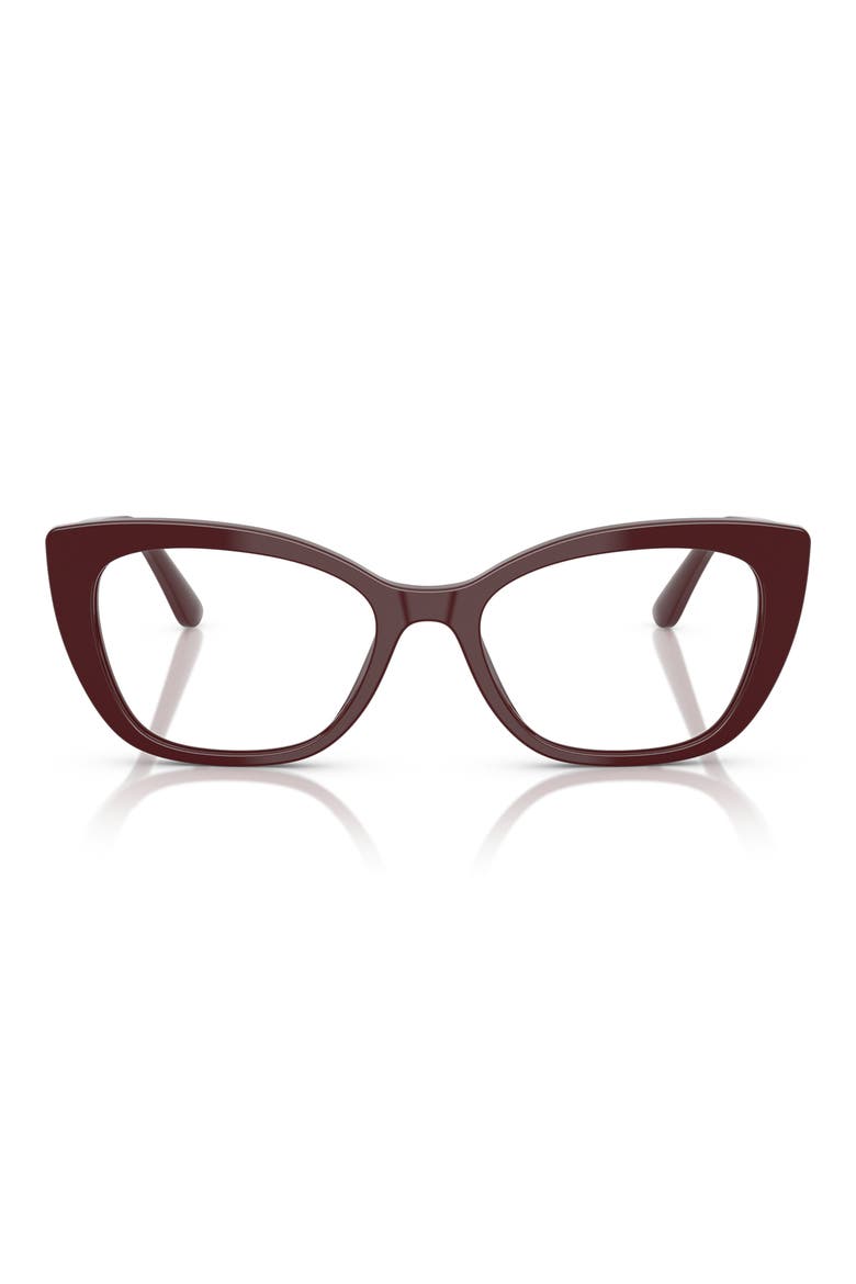54mm Cat Eye Optical Glasses, Main, color, BORDEAUX