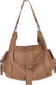 Free People We The Free Leigh Distressed Leather Hobo Bag