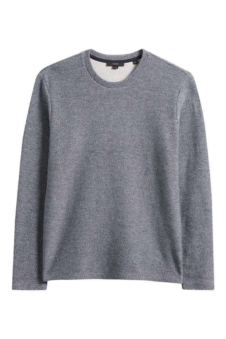 Loop Face Cotton Blend French Terry Crewneck Pullover, Alternate, color, COASTAL
