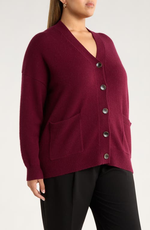 Nordstrom Wool & Cashmere Boyfriend Cardigan In Burgundy