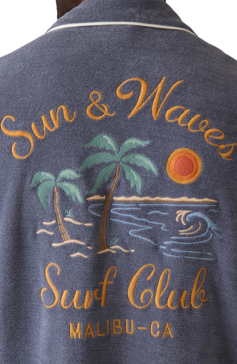 Faherty Cabala Towel Terry Camp Shirt, Alternate, color, Malibu