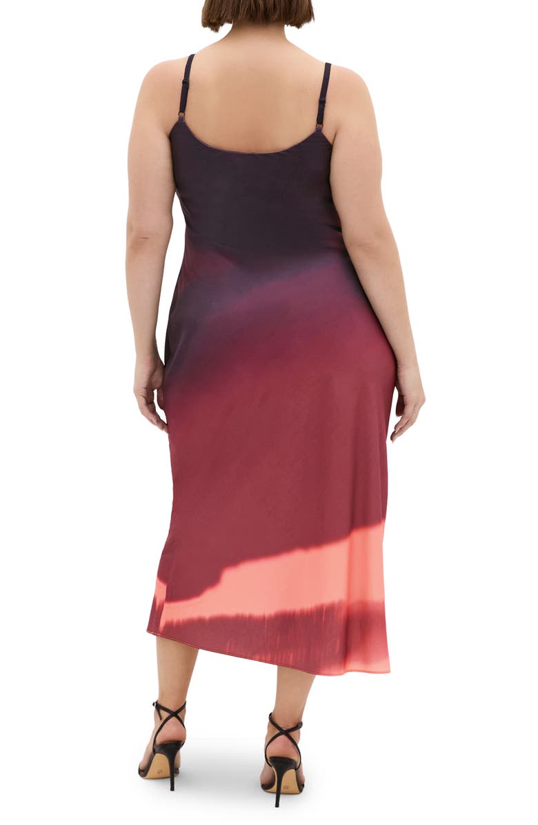 City Chic Ombré Cowl Neck Slipdress, Alternate, color, Spicy