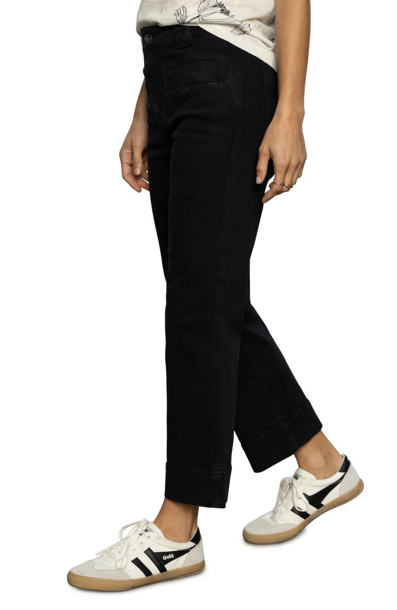 Sanctuary Voyage High Waist Crop Wide Leg Jeans, Alternate, color, Black