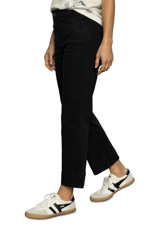 Sanctuary Voyage High Waist Crop Straight Leg Jeans In Black