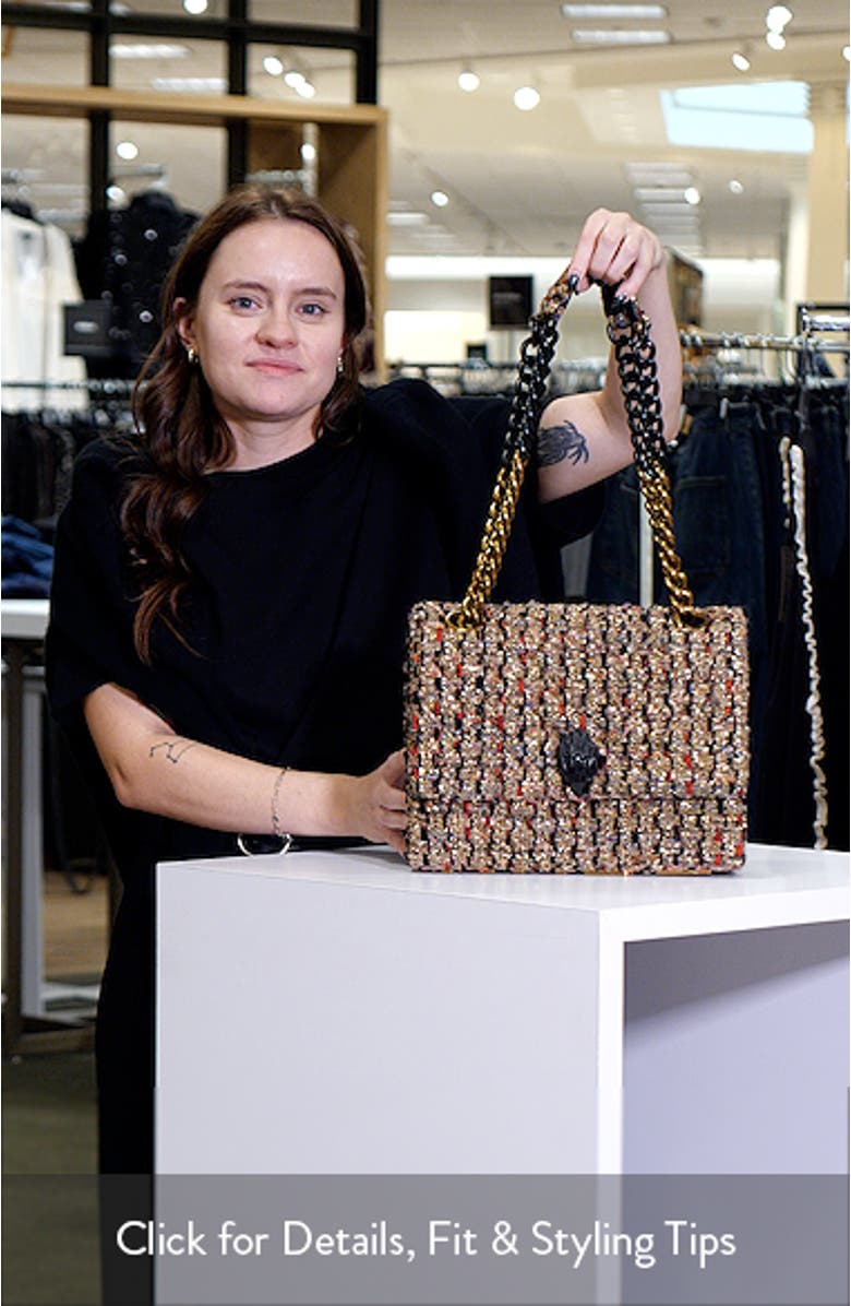 Large Kensington Metallic Tweed Shoulder Bag, sales video thumbnail